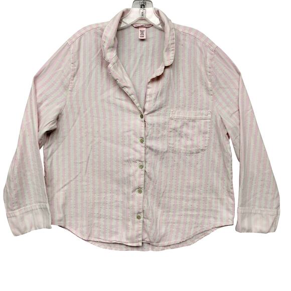 Victoria's Secret Heritage Pajama Set Size XL Pink and White Shirt and Pants - Picture 2 of 14